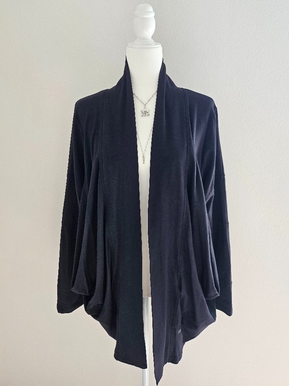 Calvin Klein Performance Draped Open Front Cardigan Black Size M